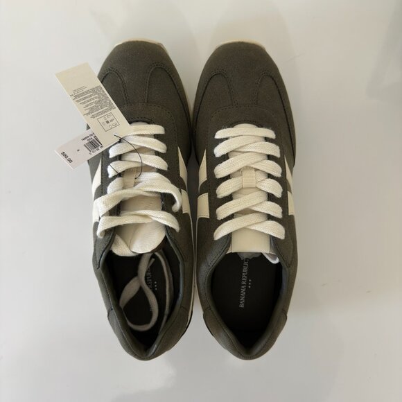 NWT Banana Republic Factory Vegan Leather Trainer Sneaker Size 8 in Waimea Olive - Picture 5 of 6